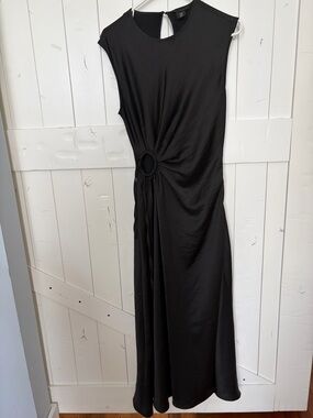 House of Harlow 1960 Black Sleeveless Maxi Dress with Side Ring Detail
